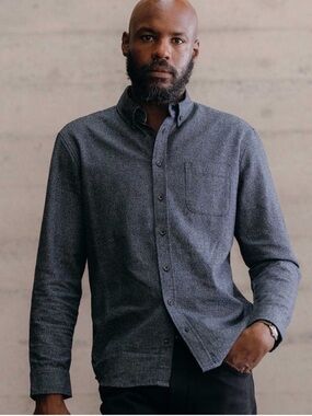 Taylor Stitch The Jack Dark Navy Houndstooth 100% Organic cotton size M (40)